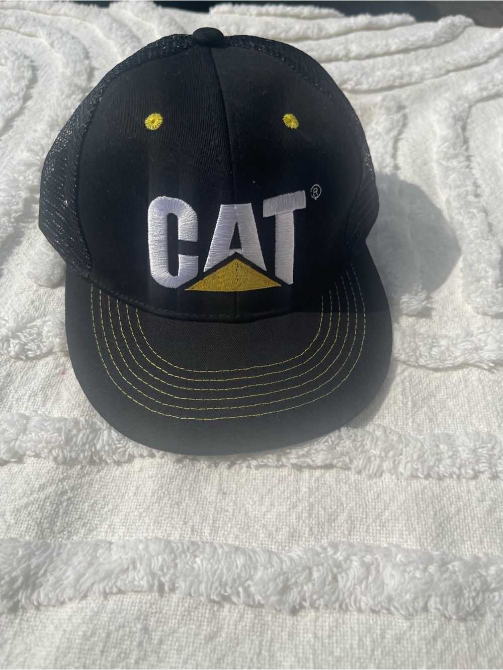 Black Caterpillar CAT Equipment Trucker Twill Diesel Cap Hat Cap Equipment